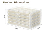 Transparent Acrylic 5-Layer 90-Grid Jewelry Storage Box, Clear Earring Case with Adjustable Velvet V1192-AZ-W-18421
