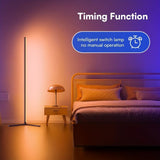 Black Silver 1.6m Floor Light Smart Voice-Controlled Light USB Powered Light Ambient Light V1347-124-SIL-82961