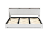 Artiss Bed Frame Gas Lift LED Beds Base Platform White PVC Leather Storage Headboard - King BFRAME-G-SUNSET-K-WH-ABC