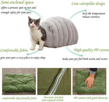 Green Cat Bed Cave - Cozy Pet House for Cats - Soft Kitten Sleeping V1258-DP02-BOL-493