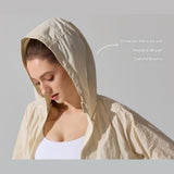 Green XL Size Women's Lightweight Hooded Windbreaker Jacket - Nylon, Waterproof, Windproof, Sun V888-ELOSUNG53791