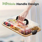 1pc Cheese Tray with Transparent Acrylic Lid - Portable Deli Platter for Camping, Parties, V1106-HECP-001