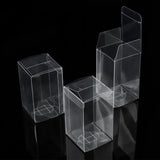 50 Pack of 5x8cm Clear PVC Plastic Folding Packaging Small rectangle/square Boxes for Wedding V382-50RECTPVC5X5X8