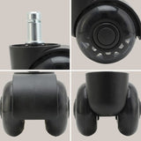 5X 2'' Twin Wheel Office Chair Casters - Slient Smooth, 11x22mm Stem V274-FT-OCA-WH2-5PCS