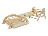 BoPeep Kids Climbing Toys Sets Toddler Toys Triangle Arch Climber Indoor Natural KD1193-NT-AU