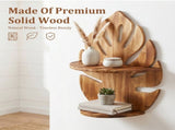 Palm Leaf Shaped Wall Shelves, Space Saving Double Layer Layout, Spacious Stable Display Surface, V1366-AZ2-W-15471