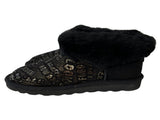 Womens Australian Sheepskin Wool Fur Mini UGG Ankle Boots in Gold Black - 4 V563-D2390-BLACK-4