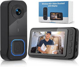 Wireless Doorbell with Camera 1080P Image & 4.5 Inch Screen No WiFi Required Range Up to 120m V1188-ZXY-131-285