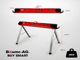Baumr-AG 2 x Steel Saw Horse, 1000kg Capacity Folding Adjustable Sawhorses, 2x4 Support Arms V219-TOLSHRBMRAFHT