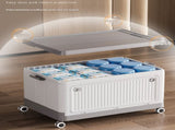 Size S Grey Collapsible Storage Box with Wheels and Telescopic Handle - Stackable Folding Crate for V888-ELOSUNG36121