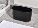 "Design Slim Oval Plastic Waste Basket, The Matte Black SMALL WASTE CAN STURDY BASE V1192-AZ-W-16994