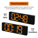 13" Orange Large Digital Big Jumbo LED Wall Desk Clock Display With Temperature Calendar V201-FAZ0013OR8AU