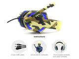 Wired Luminous Camouflage Gaming Headphone Headset for Computer Gameellow ABS V1263-JX-220