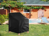 2 Pack Waterproof Outdoor Furniture Covers for Garden Cushions Stacking Chairs Black V1258-DP02-BOL-558