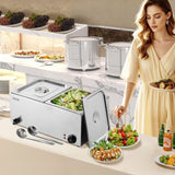 Commercial Food Warmer, 2-Pan Electric Steam Table, 1200W Professional Countertop Stainless Steel V952-SYSPBWQPTK21AMZ4ZV3