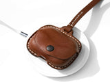 Leather Case Cover Earbud Case Strap String Compatible with Wireless Charging Case Brown V1258-DP02-F-565