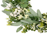 Green Artificial Eucalyptus Wreath Spring Summer Wreath with White Berries for Front Door Wall V1294-YM0901-3115240090511