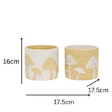 Set 2 Asst Mushroom Planters w Hole Plug 17cm V637-88746PLN