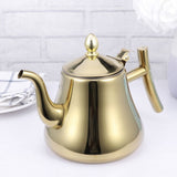 Stylish Golden Stainless Steel Teapot Glossy Surface Kitchen Tea Kettle V1192-AZ-W-22537