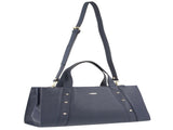 Morrissey Italian Womens Structured Leather Bag Tote Handbag Messenger - Navy V563-MO3161-NAVY