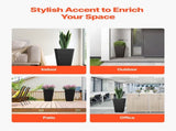 Tall Planter, Set of 2 Tall Square Tapered Planters, 57 cm Large Modern Gardening and Flower Plastic V952-FZXHS22YCBDTHZU9MV0