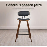 Artiss 2x Bar Stools Leather Padded w/Backrest BA-TW-8782-BKX2