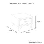 Lamp Table with 1 Storage Drawer Solid Wooden Frame in Silver Brush Colour V43-LT-SSH