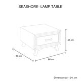 Lamp Table with 1 Storage Drawer Solid Wooden Frame in Silver Brush Colour V43-LT-SSH