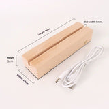 4Pcs 6" Wooden LED Light Stand Base, Colorful Light Rectangle Wood Display Pedestal Led Light Base V1192-AZ-W-3687