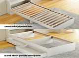 Artiss Bed Frame Single Size with Charging Ports and 2 Drawers AURA WBED-F-AURA-S-WH-AB