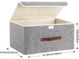 Collapsible Storage Boxes, Washable Fabric Storage Bins with Lids, Miscellaneous storage box V1366-AZ2-W-07603