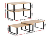 Cefito Kitchen Storage Shelves Rack Cupboard Cabinet Organiser Set of 2 DR-D-2SET-WD