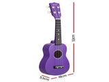Alpha 21 Inch Ukulele Soprano Beginner Acoustic Small Guitar Kids Strings Purple UKULE-D-21-PURPLE