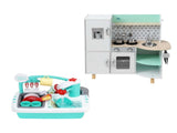 Keezi Kid Pretend Kitchen Wooden Play Sink Playset Dishwasher Toys Green PLAY-WOOD-FRIDGE-SINK-GN