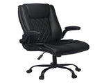 Levede Executive Office Chair Footrest PU Leather Tilt Gaming Work Seat Black OF1073-BK-AU