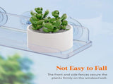 Window Plant Shelves 14.6", 2 Pack Acrylic Suction Cup Holder No-Drill Window Sill Extender for V1107-116-54589-CLR-3PACK