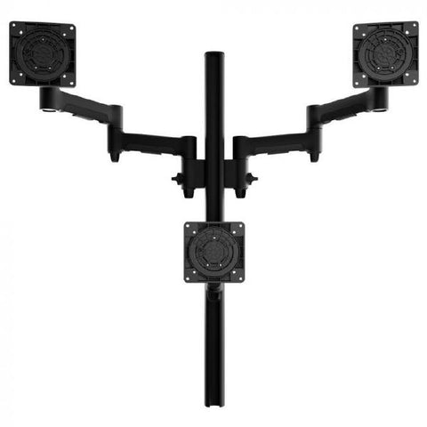 Atdec AWMS-3-TH467 Triple Monitor "Stack" Desk Mount and Grommet Clamp Desk Fixing, Black 13AWMS-3-TH467-G-B