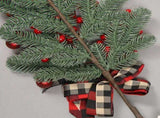 Xmas Teardrop Swags Winter Rustic Artificial Hanging Garland Greenery with Pine Cones Bow Red V1294-YM0901-240926HL06-1