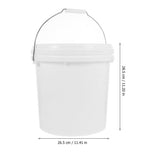 White HDPE Round Storage Bucket 1 Gallon Set for Food Storage and Kitchen Use V1369-AZ3-W-18895