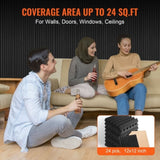 VEVOR Acoustic Foam Panels 24 Pack 12 x 12 x 2 in Adhesive for Wall Ceiling V952-ZZSPMBHSL12W4C53ZV0