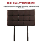 PU Leather Single Bed Deluxe Headboard Bedhead - Brown V63-768195