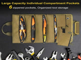 Roll Up Tool Bag Oxford Cloth, Waterproof & Heavy Duty Tool Organizer for Electricians & Carpenters, V1232-JSSNB-002