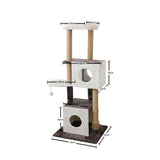 CATIO Deluxe Multi-Function Three-Level Dual Cat Scratching Tree 141cm V390-C19076