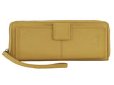 Pierre Cardin Womens Leather Zip Around Wallet RFID Blocking w/ Wristlet in Zinc Yellow V563-PC3745-ZINC_YELLOW