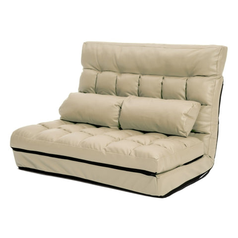 Lounge Couch Sofa Bed Double Seat Leather GEMINI BEIGE V274-FT-LS0713-BE