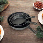 Pre Seasoned Cast Iron Skillet Fry Pan Set 3 Pcs Frying Pan Set V63-835331