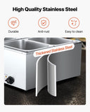 Commercial Food Warmer, 1500W Electric Stainless Steel Steam Food Warmer with Lid, 4-Pan Fast V952-SYSPBWQPTK41SB7R9002V3
