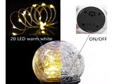 Solar Garden Light - Crack Glass Ball Solar Outdoor Garden Decorative Walkway Solar V1263-JX-1724