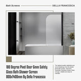 180 Degree Pivot Door 6mm Safety Glass Bath Shower Screen 800x1400mm By Della Francesca V63-830131