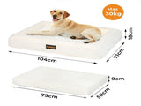 Pawz XL Size Orthopedic Dog Bed with Corduroy Removable Cover Waterproof Washable Beige PT1276-XL-WH